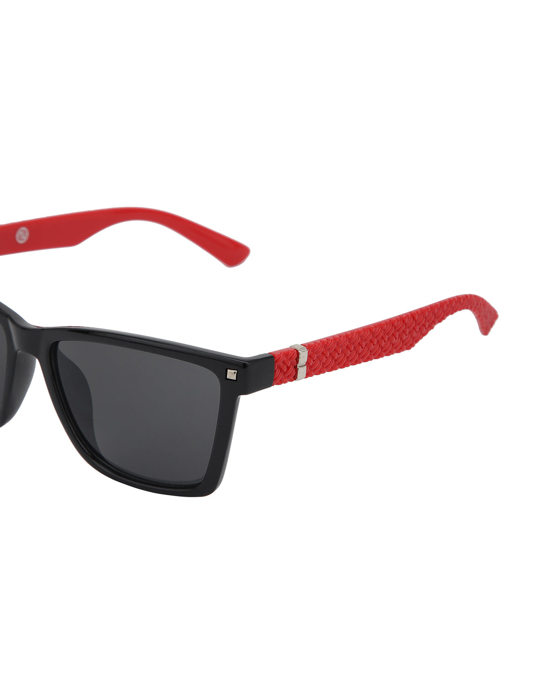 Black with Red Toned UV Protected Lens Rectangle Sunglass for unisex