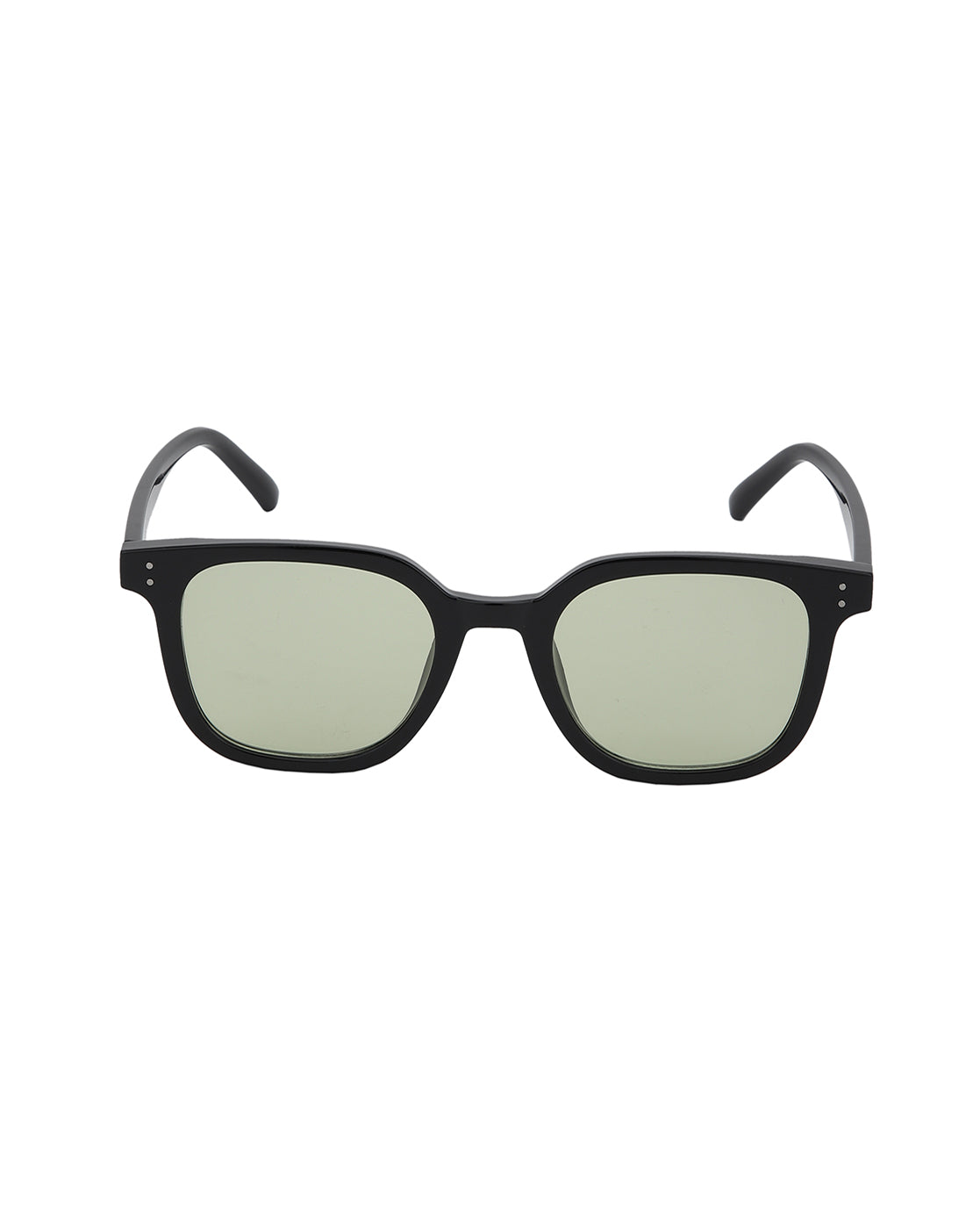 Black Toned with Green UV Protected Lens Rectangle Sunglass for unisex