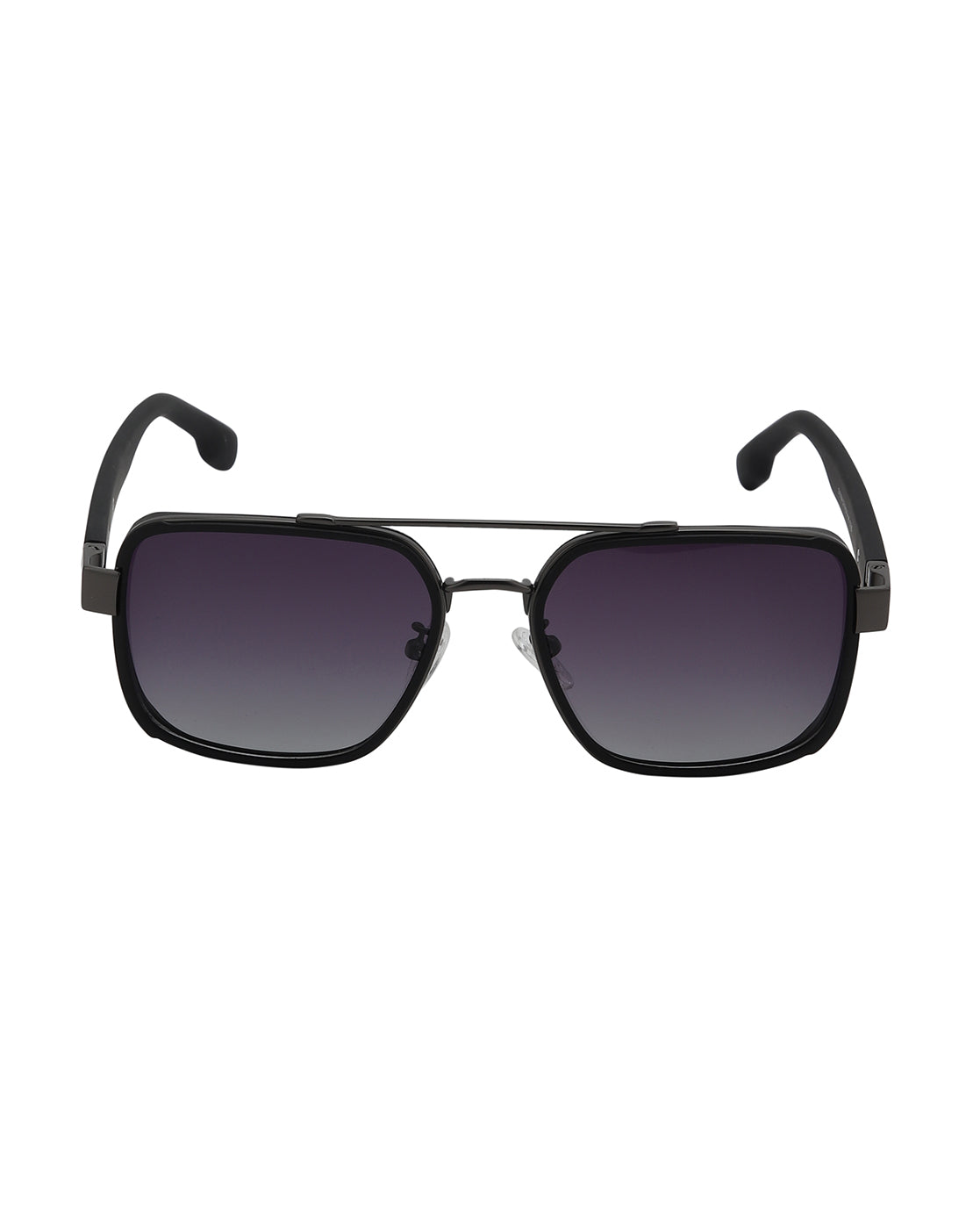 Unisex Premium Metallic & Black Toned Grey UV with Polarized Lens Square Sunglass