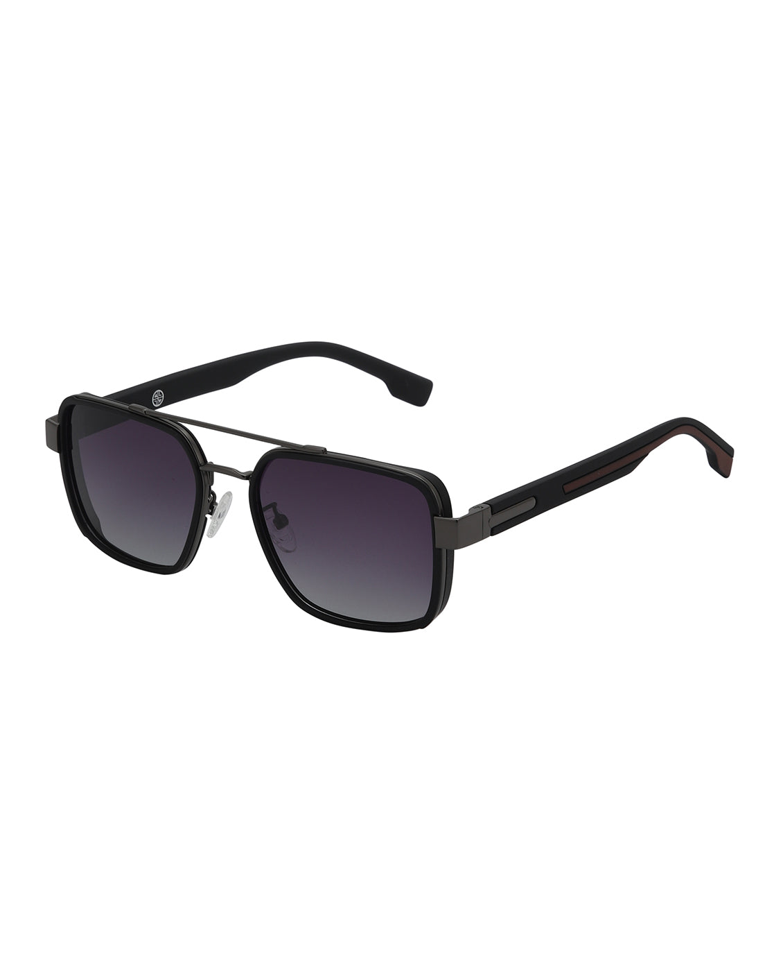 Unisex Premium Metallic & Black Toned Grey UV with Polarized Lens Square Sunglass
