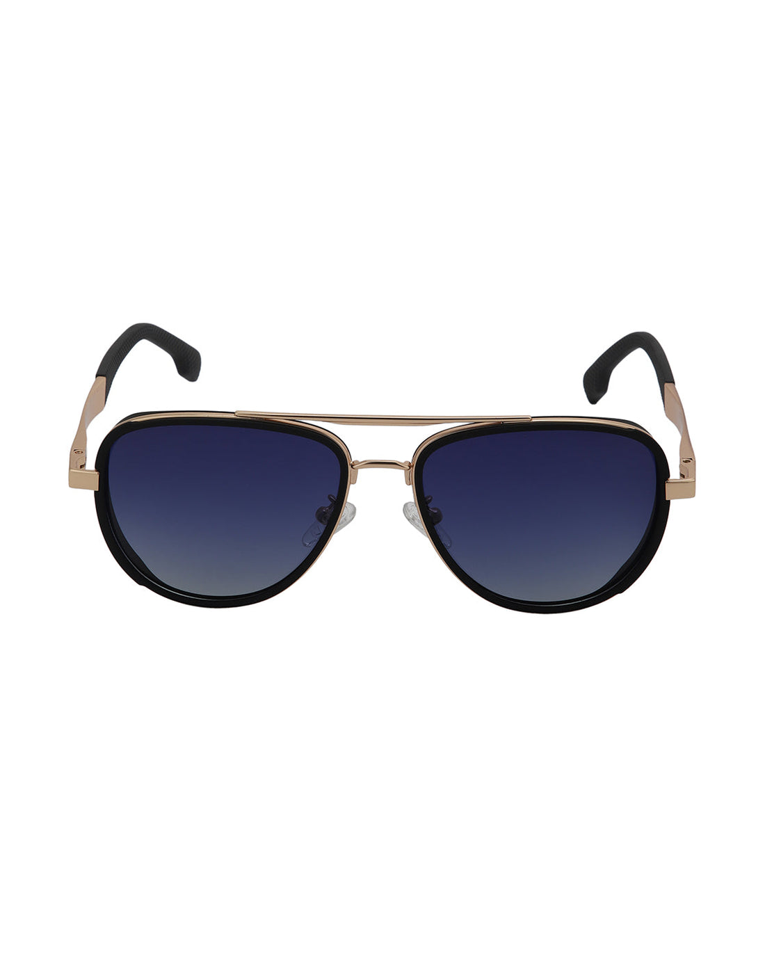 Unisex Premium Rose Gold & Black Toned Blue UV with Polarised Lens Aviator Sunglass
