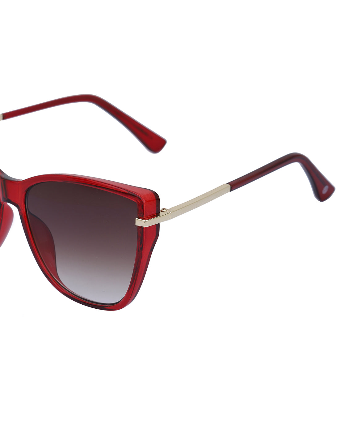 Red and Gold Toned UV Protected Lens Cat Eye Sunglass for women