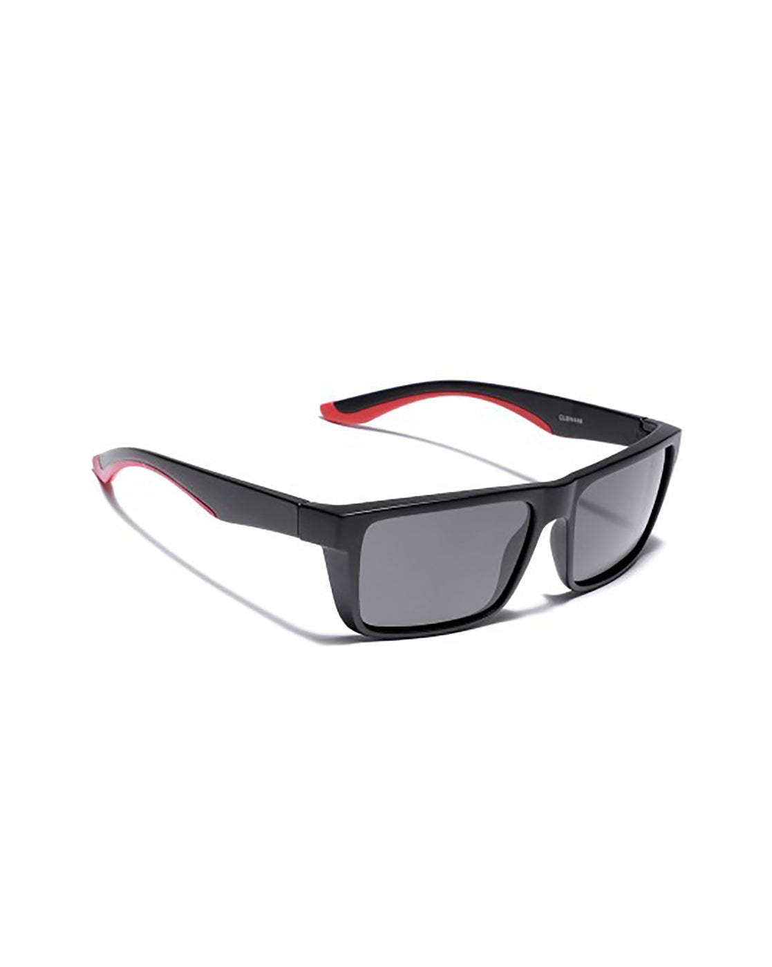 Men Black and Red Toned with Black Polarised Lens Square Sunglass