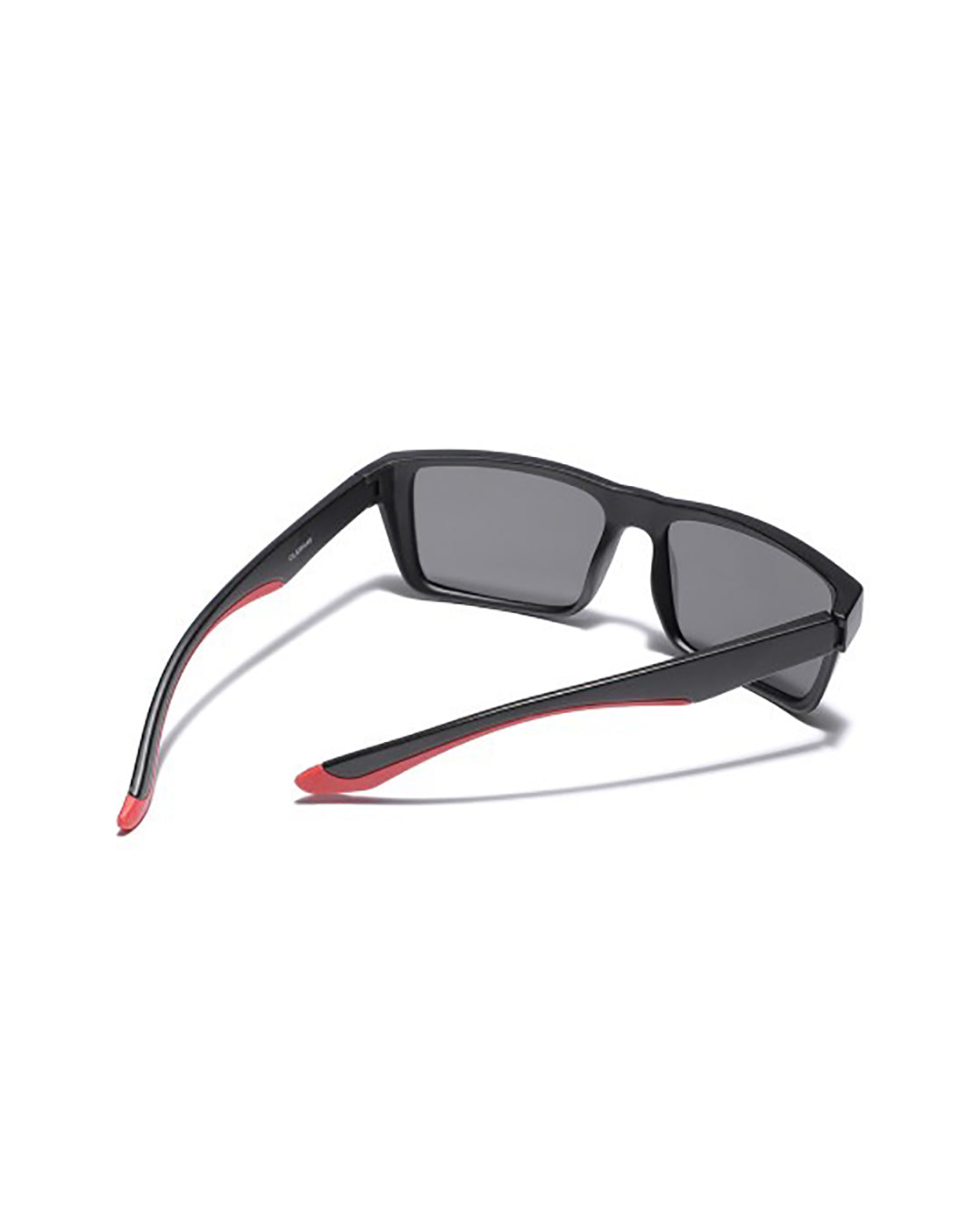 Men Black and Red Toned with Black Polarised Lens Square Sunglass