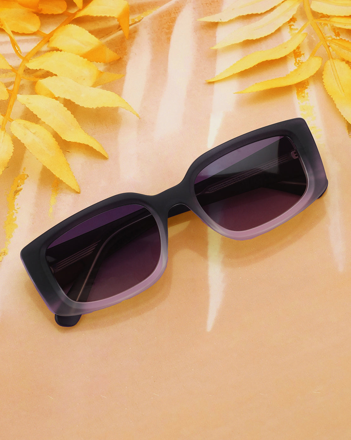 Double Toned with Polarised Lens Rectangle Sunglass for women