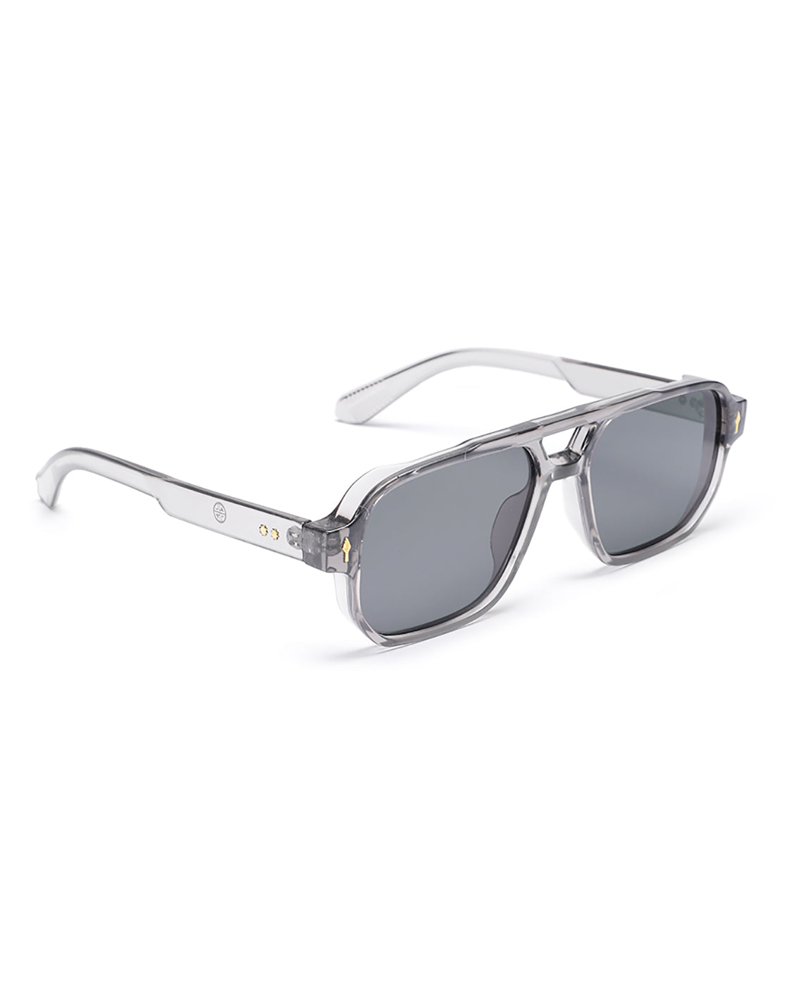 Women UV Protected Black Lens Black Gold Toned Cateye Sunglasses