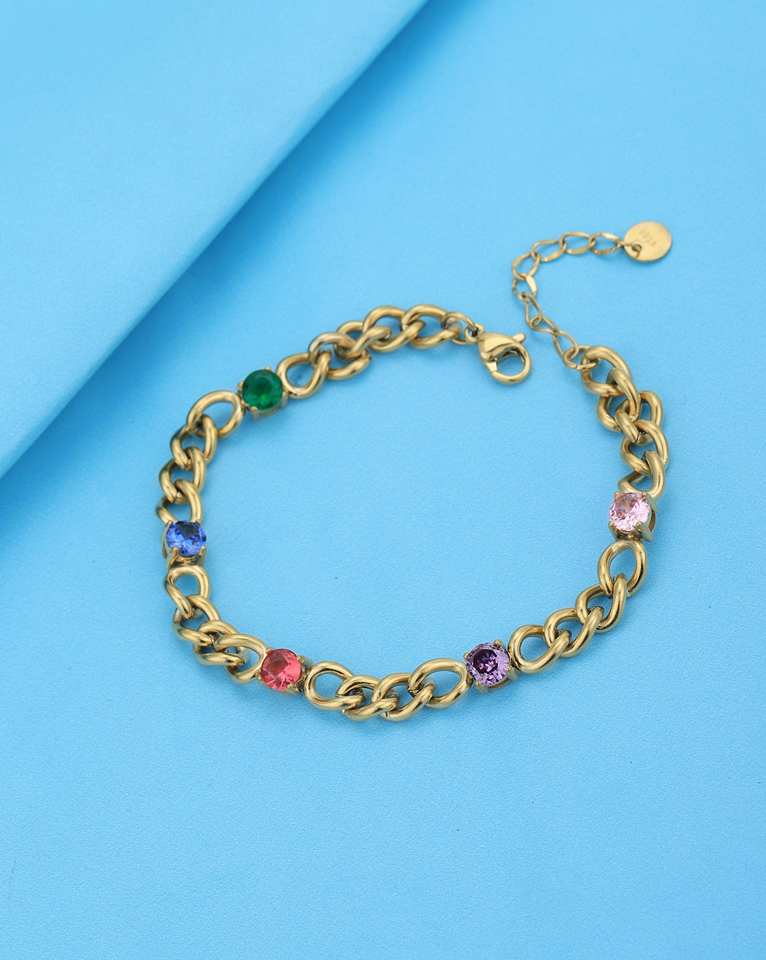 Gold Plated with CZ Charm Bracelet for women