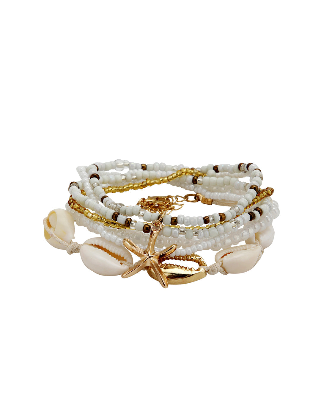 Set of 7 Rose Gold Plated coastal themed Charm Bracelet