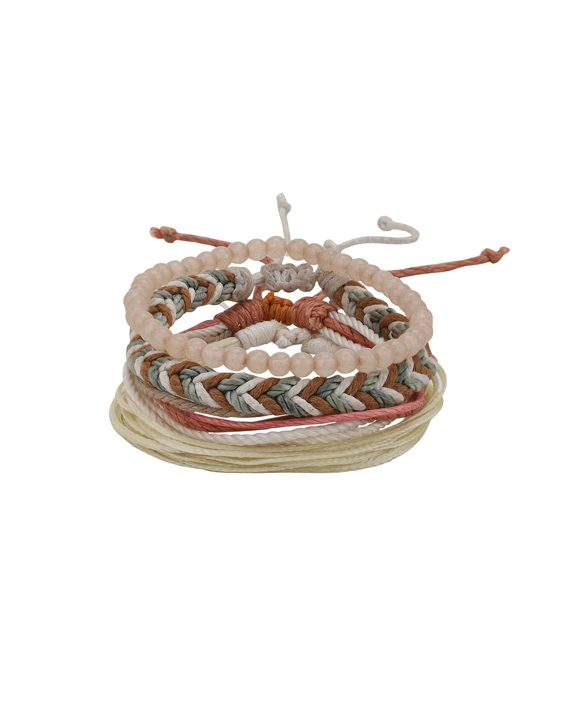 Multi Coloured Set of 4 Braided Stacking Friendship Bracelet