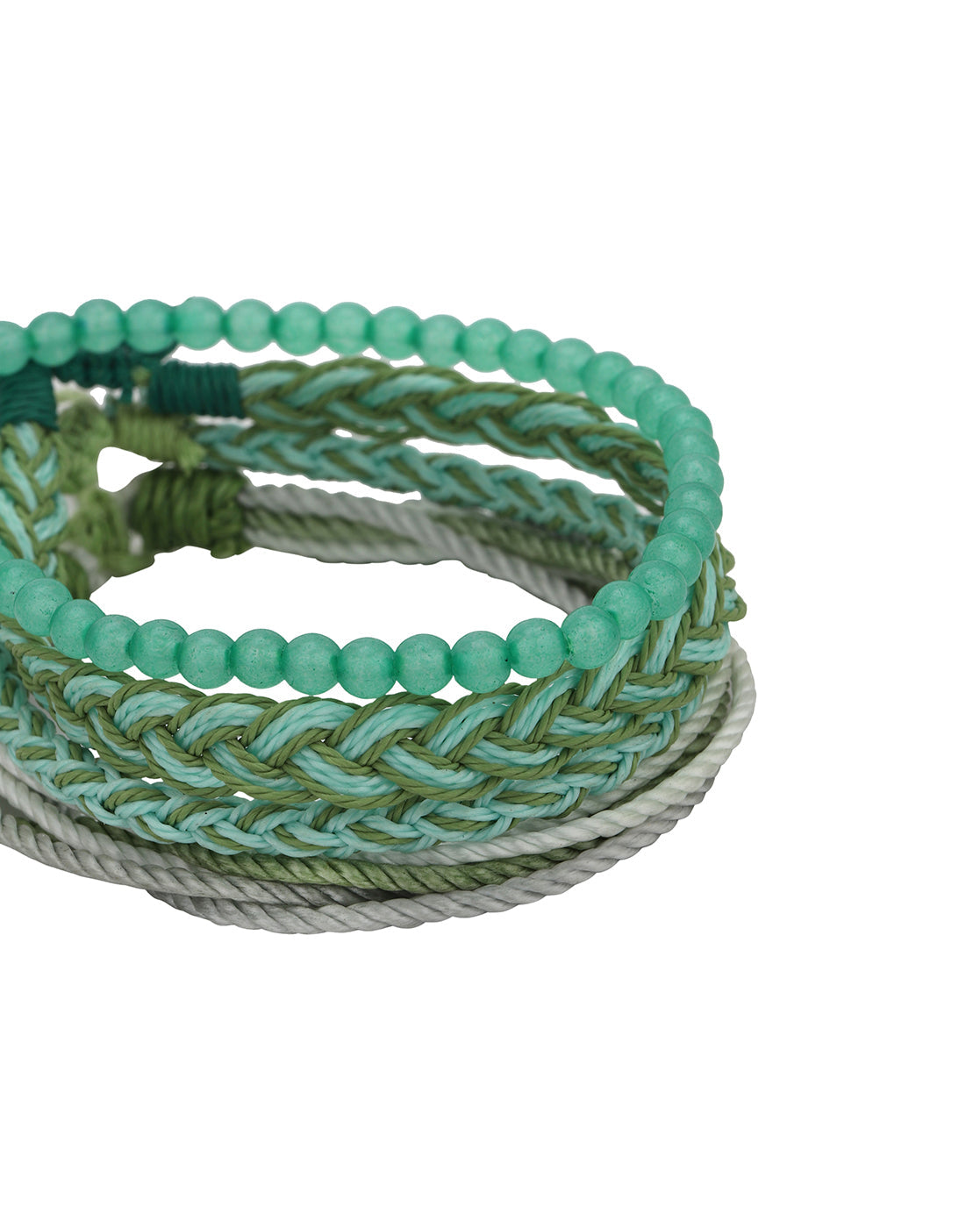 Multi Coloured Set of 4 Braided Stacking Friendship Bracelet