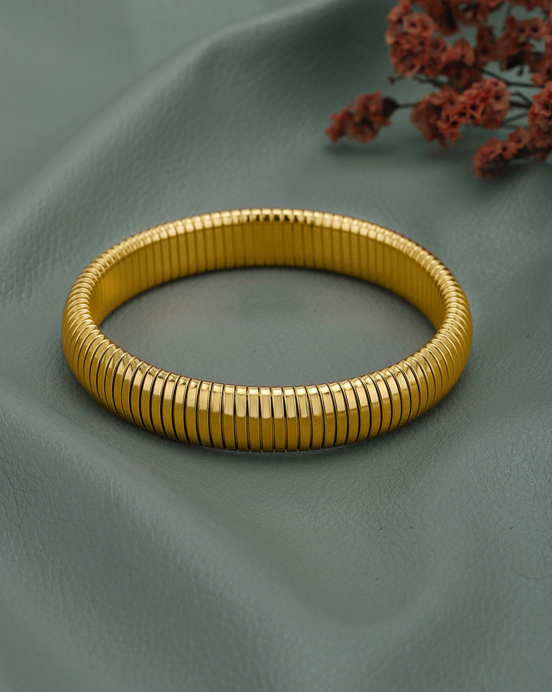 18kt Gold Plated Snake Texture Supple Bracelet