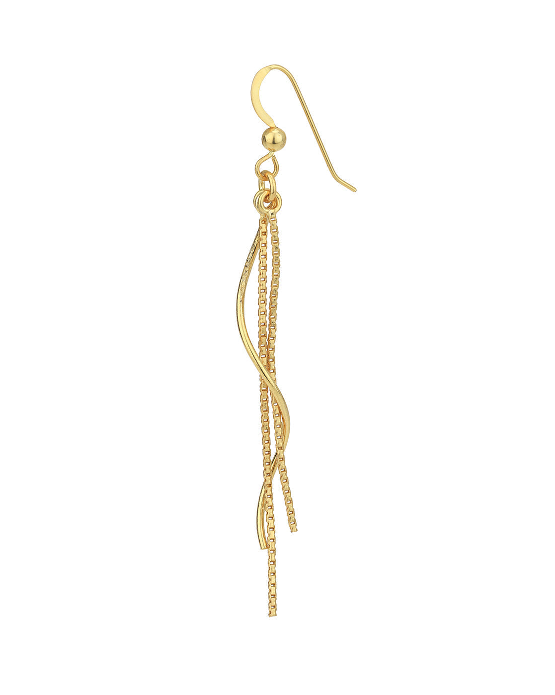 18kt Gold Plated Dangling Bar with Chain Fancy Drop Earring for women