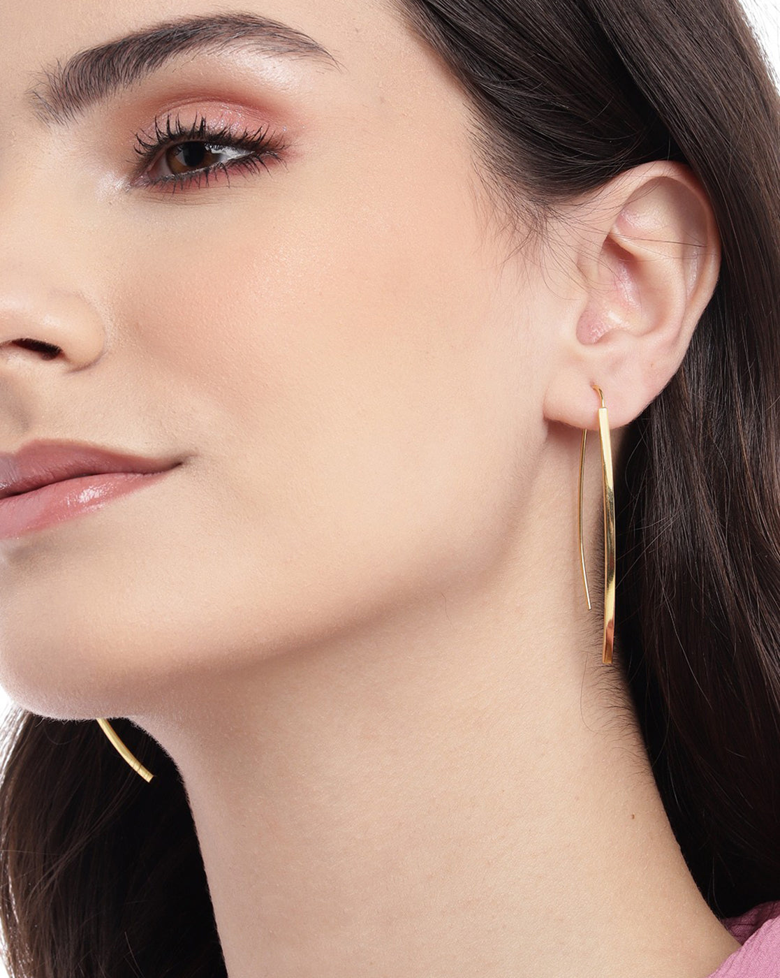 18kt Gold Plated Oval Ear Hook Earring for women