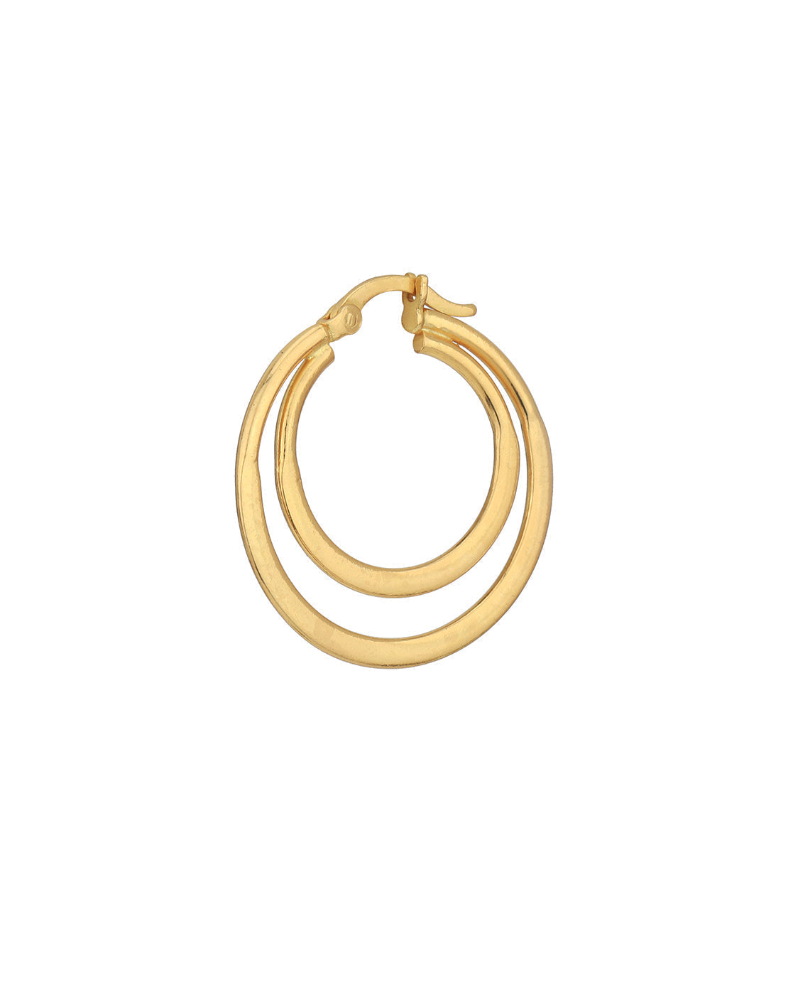 18kt Gold Plated Double Bar Hoop Earring
