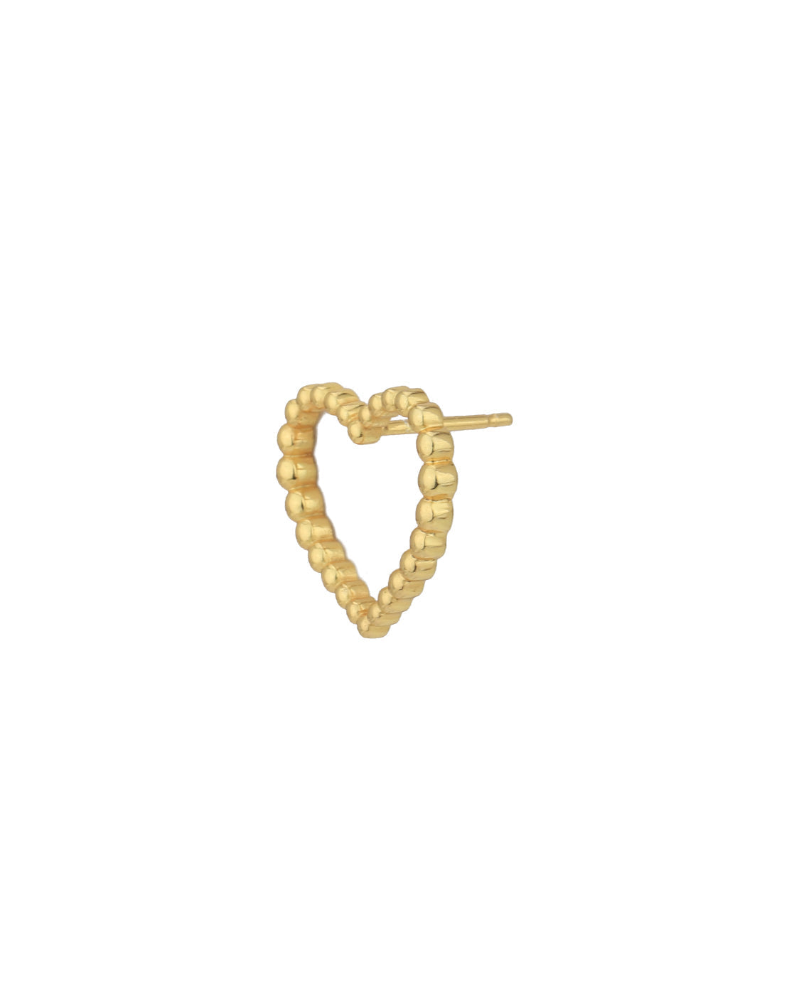 18kt Gold Plated Textured Heart Stud Earring