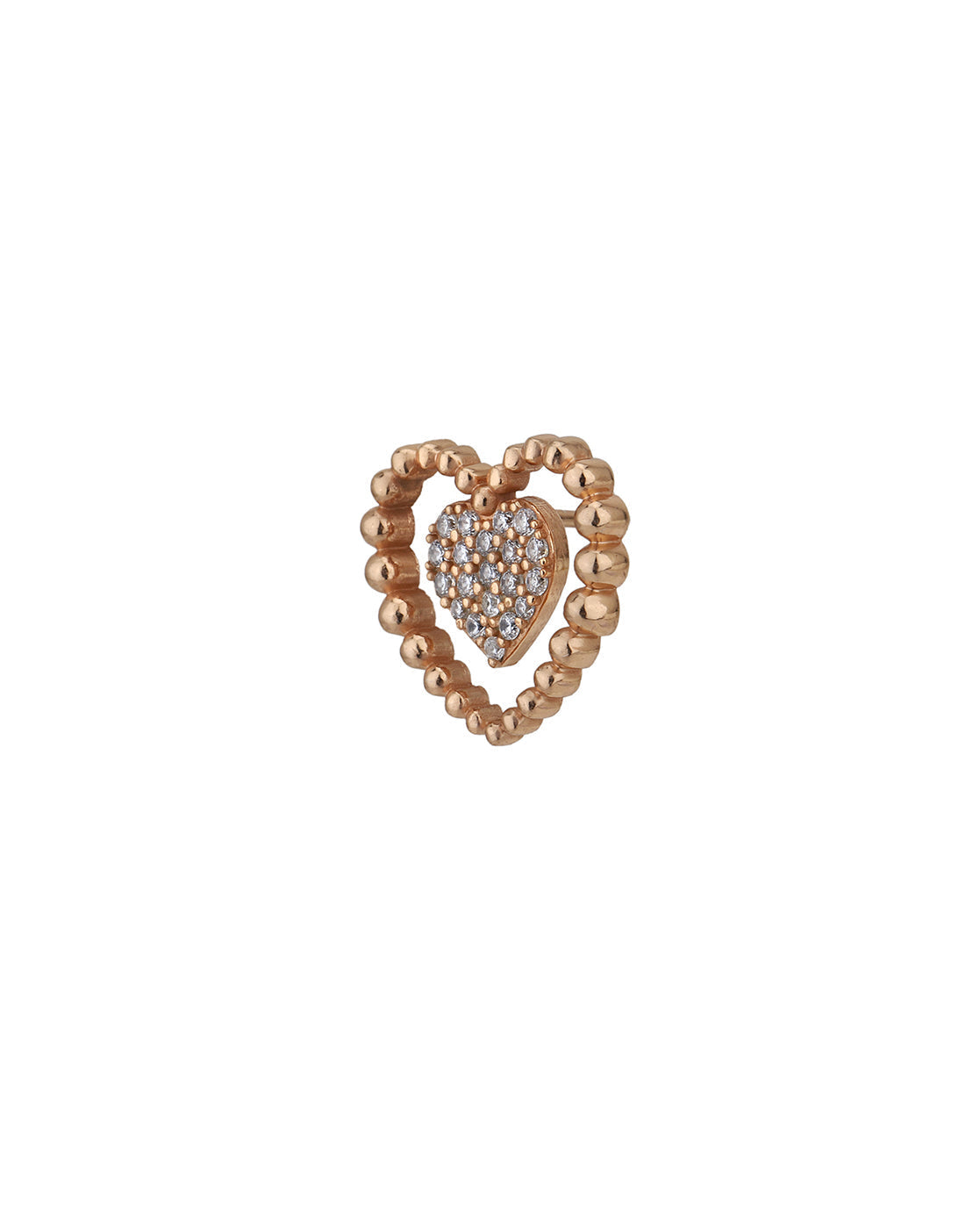 18kt Rose Gold Plated with CZ Bold Stud Earring