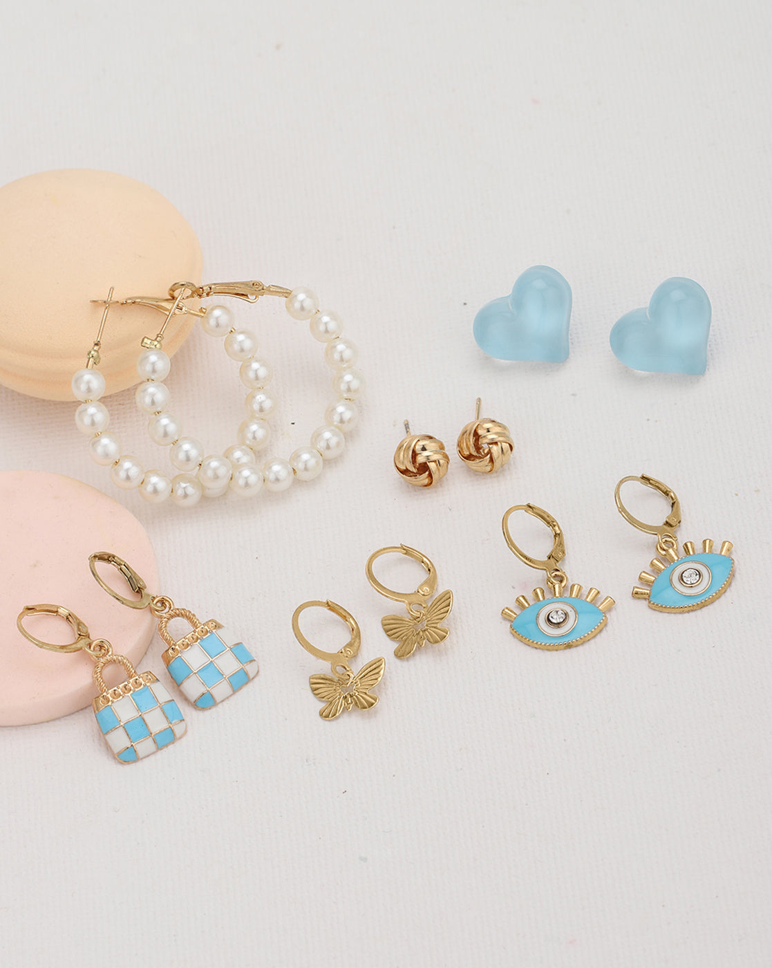 Set of 6 GENZ Gold Plated Multipack Stud & Hoop Earring Set