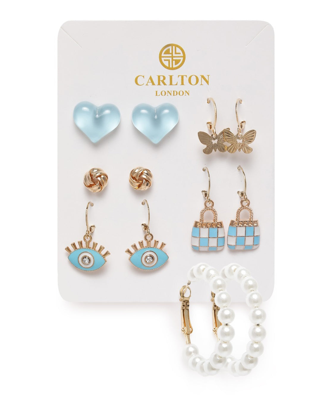 Set of 6 GENZ Gold Plated Multipack Stud & Hoop Earring Set