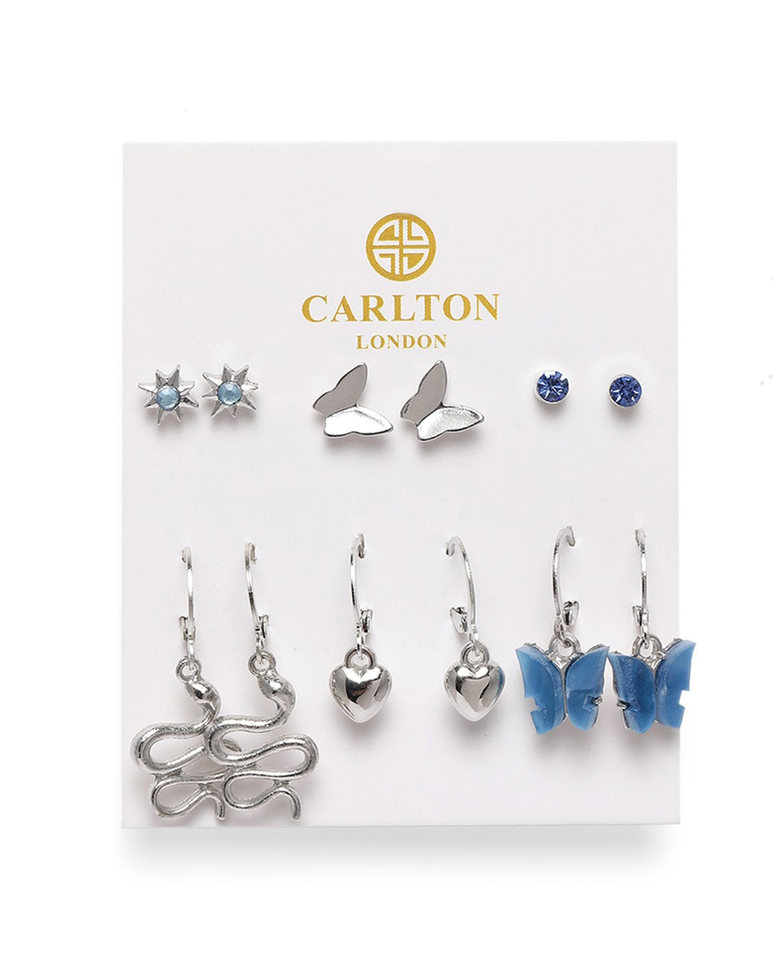 Set of 6 GENZ Silver Plated CZ Multipack Stud & Hoop Earring Set