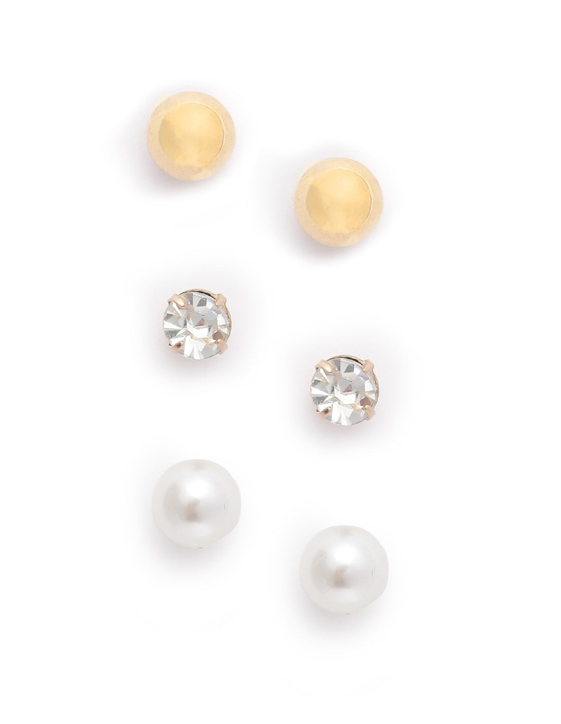 Set of 6 Gold Plated Contemporary Stud & Hoop Multipack Earring Set