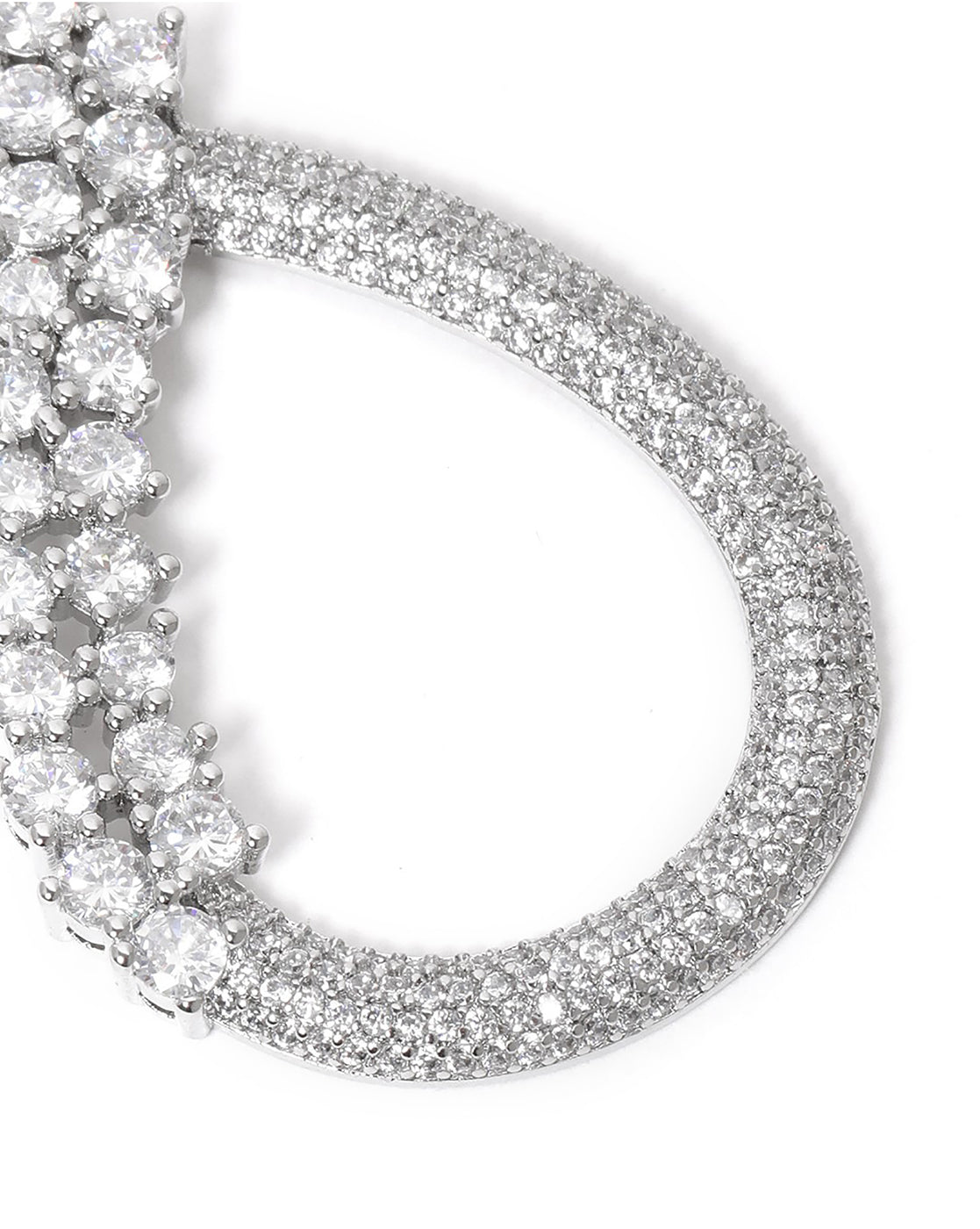 Premium Silver Plated CZ Tear Drop Fancy Earring