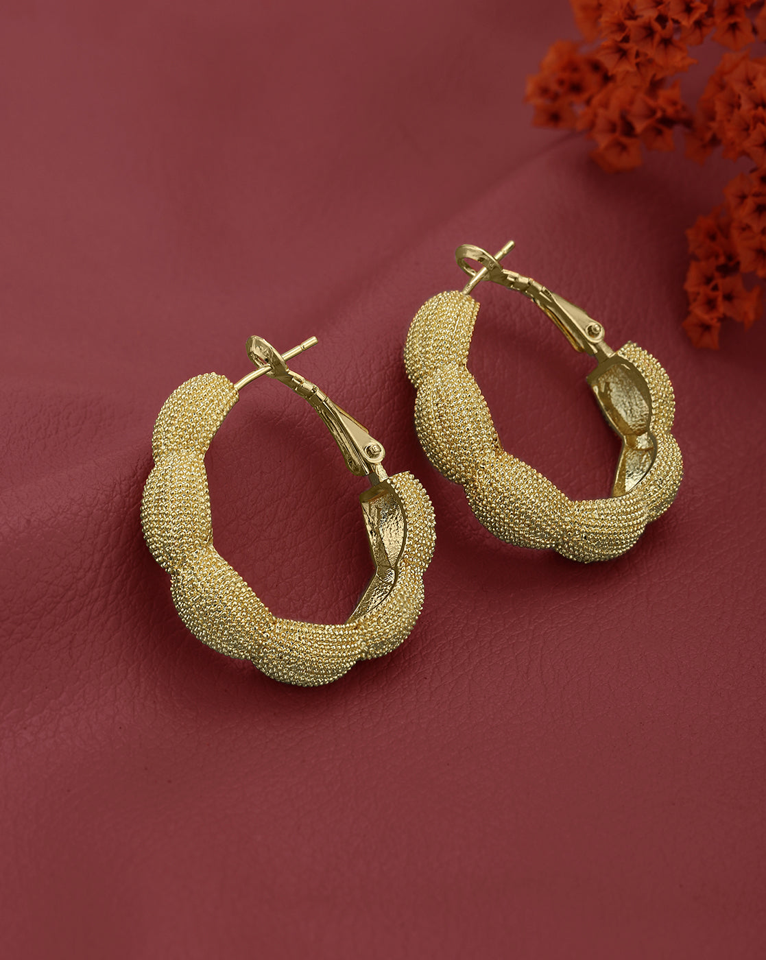 Gold Plated Statement Hoop Earring