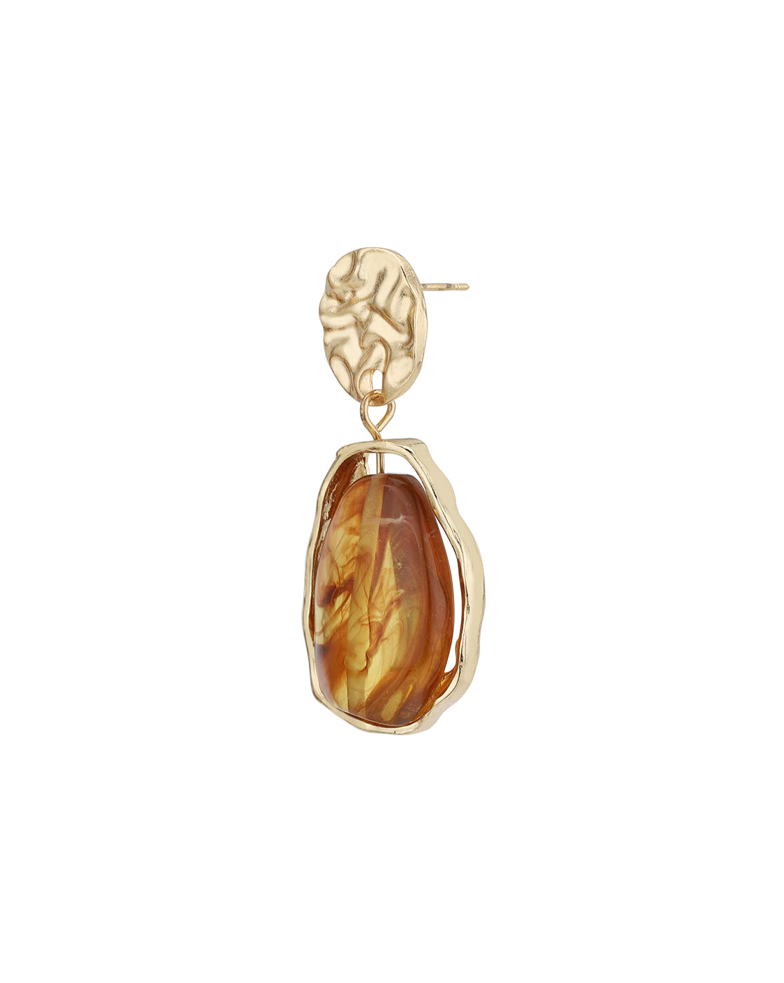 Gold Plated Glass Bead Contemporary Drop Earring