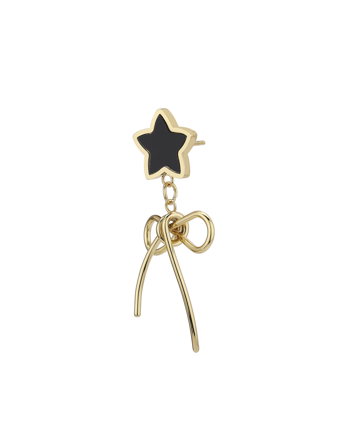 18kt Gold Plated Star & Bow Drop Earring