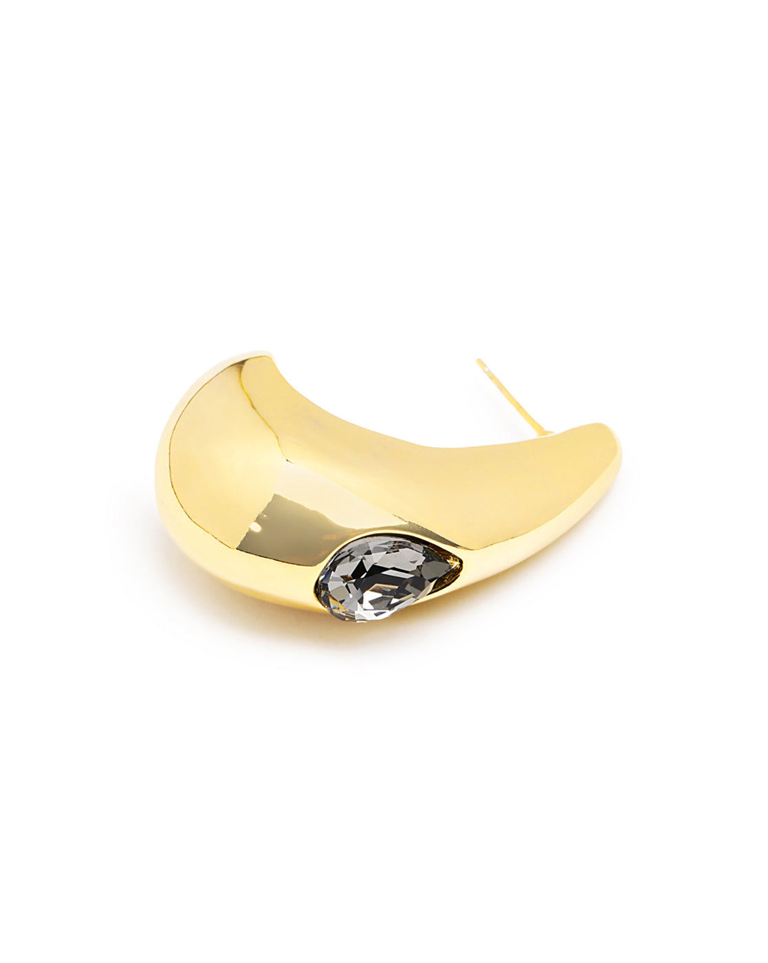 Premium 18kt Gold Plated CZ Half Hoop Earring
