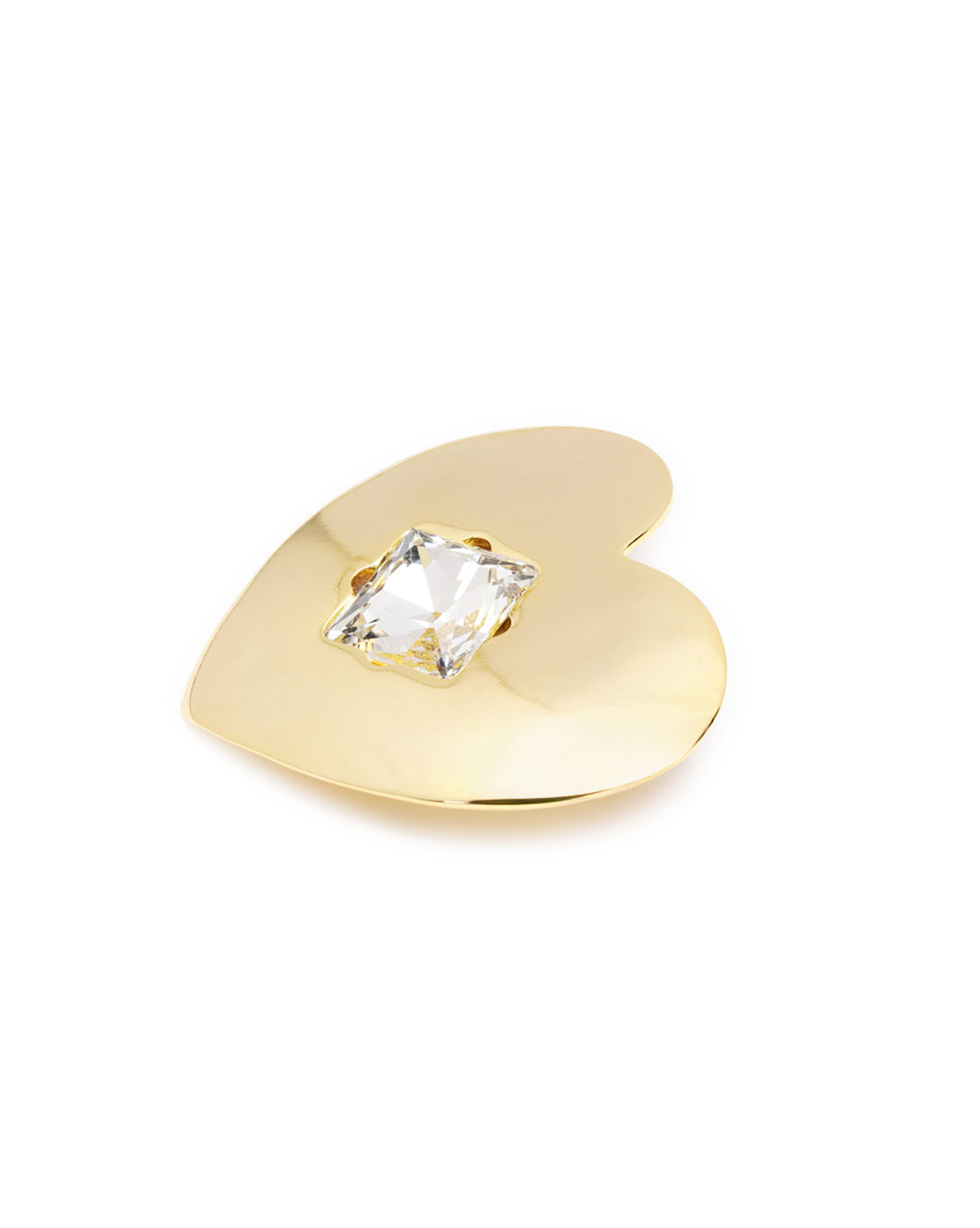 Premium 18kt Gold Plated Crystal Bold Heart Stud Earring