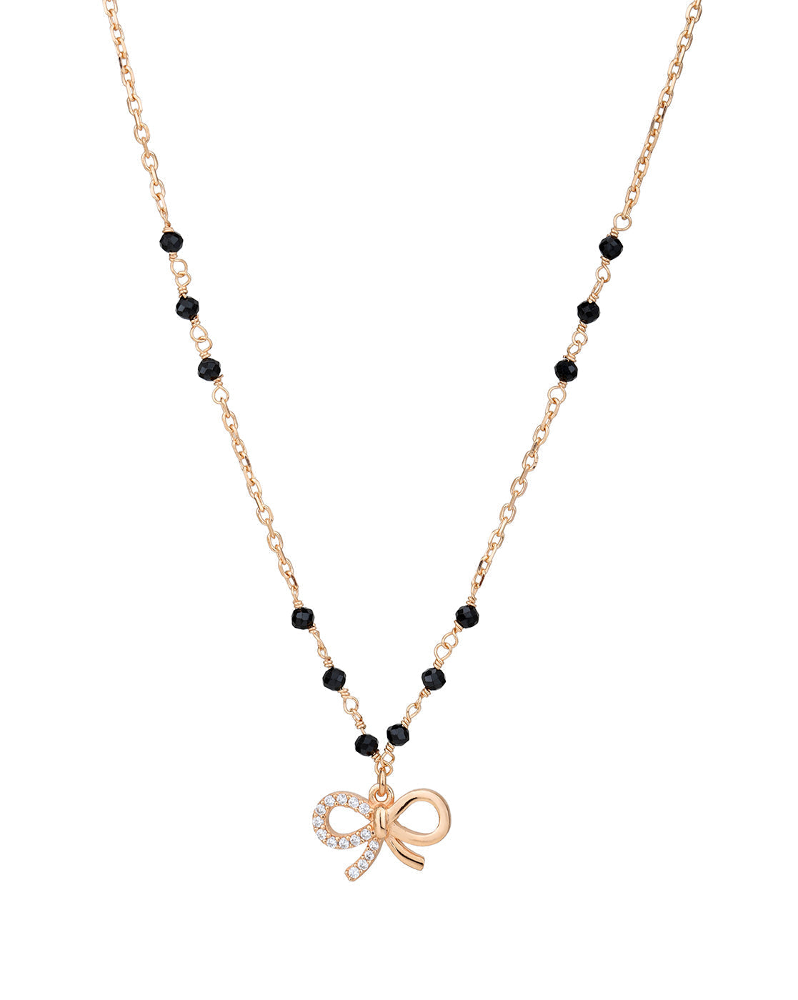 18kt Rose Gold Plated CZ BOW Pendant Mangalsutra