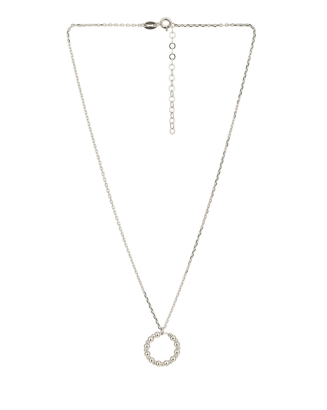 Rhodium Plated Circular Pendant With Chain For Women