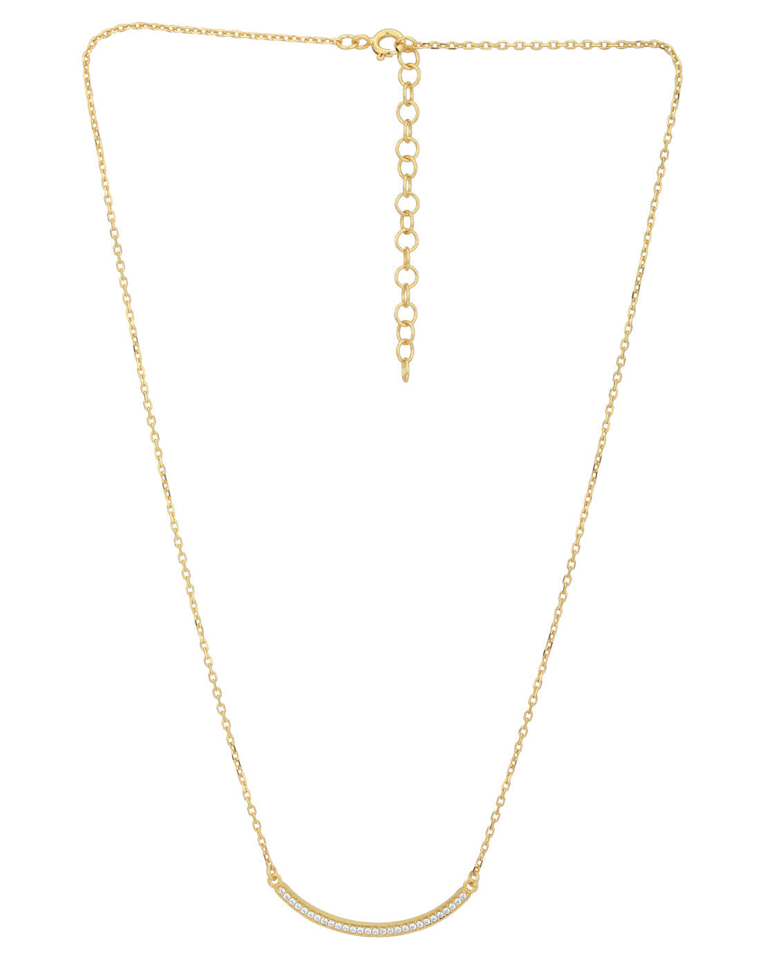18kt Gold Plated with CZ Bar Necklace for women