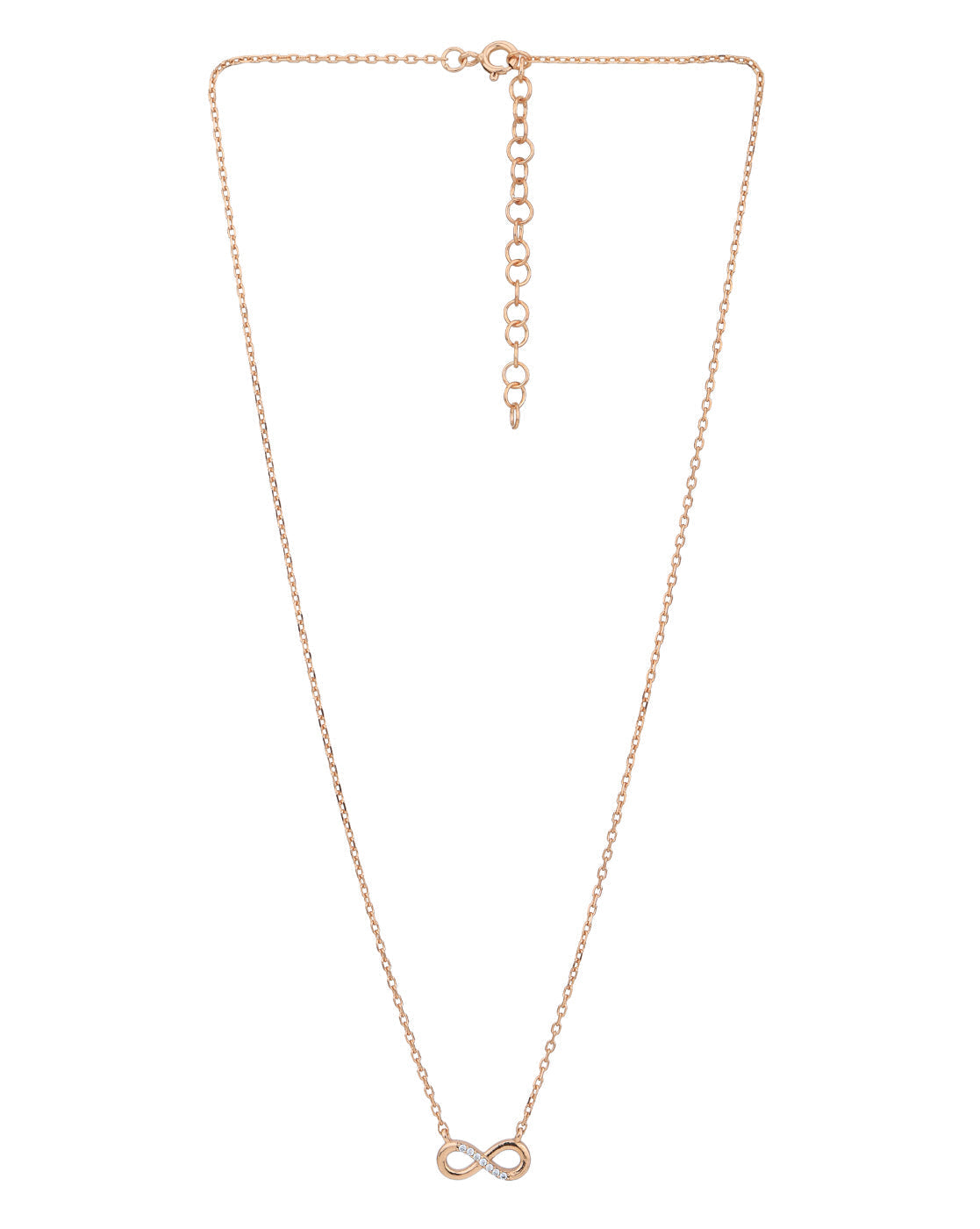 18kt Rose Gold Plated with CZ Infinity Necklacel