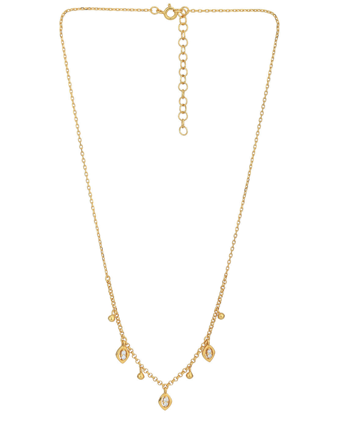 18kt Gold Plated with CZ Drop Necklace