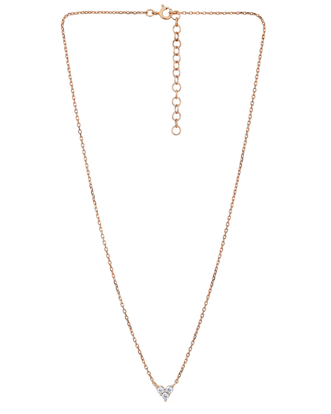 18kt Rose Gold Plated with CZ Heart Necklace