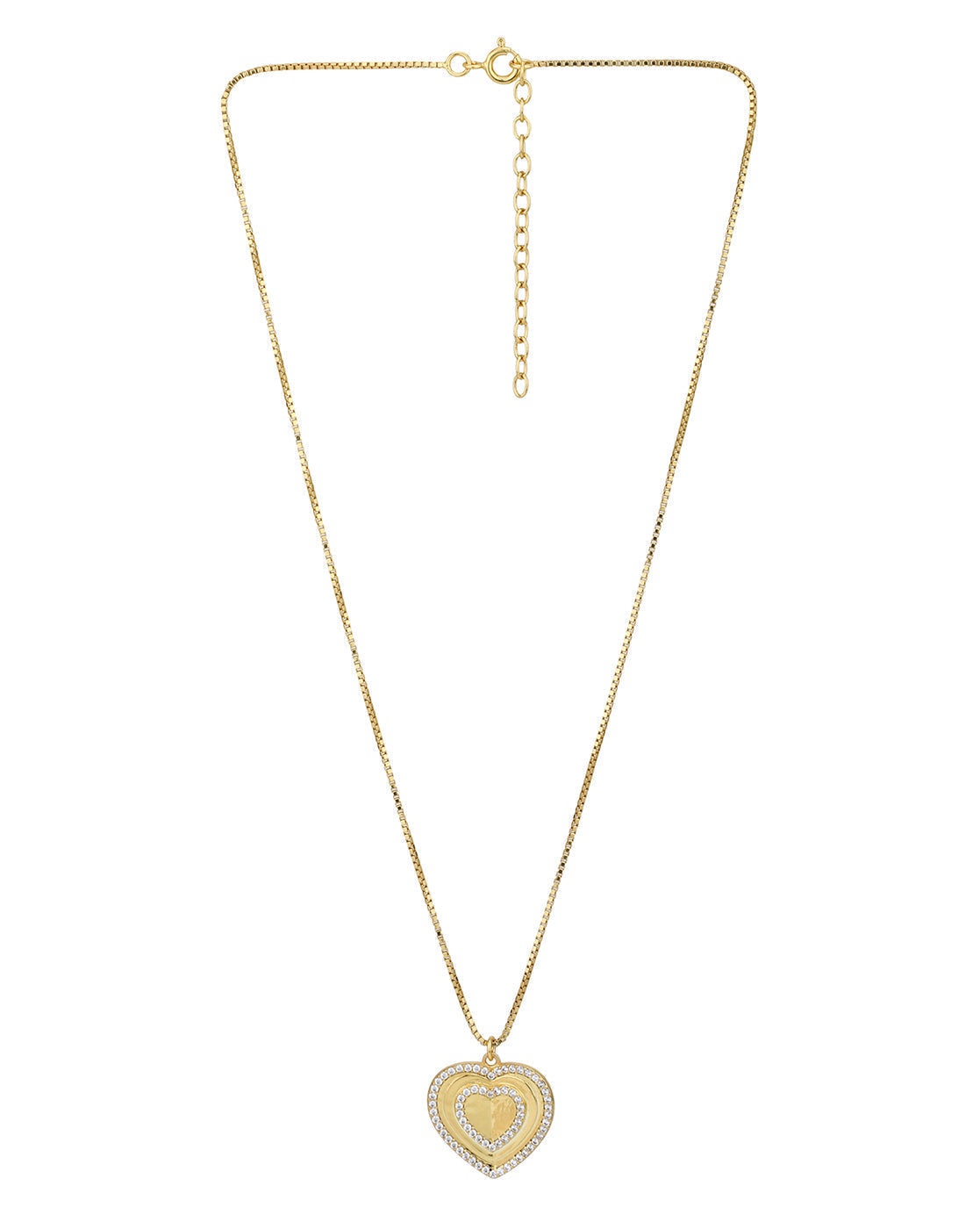 18kt Gold Plated with CZ Heart Pendant with Chain for women