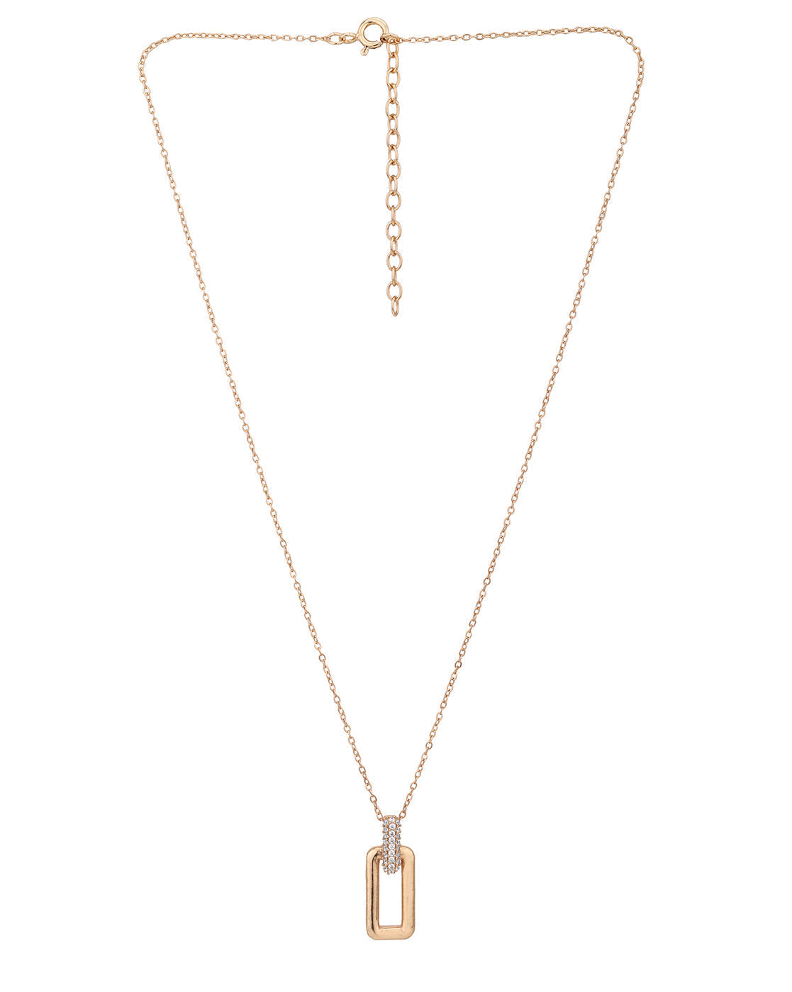 18kt Rose Gold Plated with CZ Pendant with Chain for women