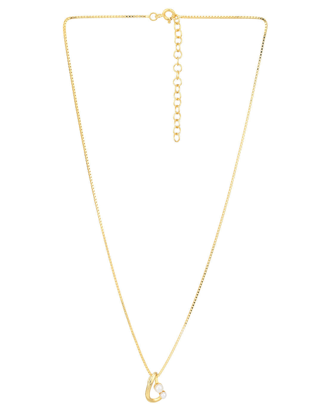 18kt Gold Plated with Pearl Contemporary Pendant with Chain