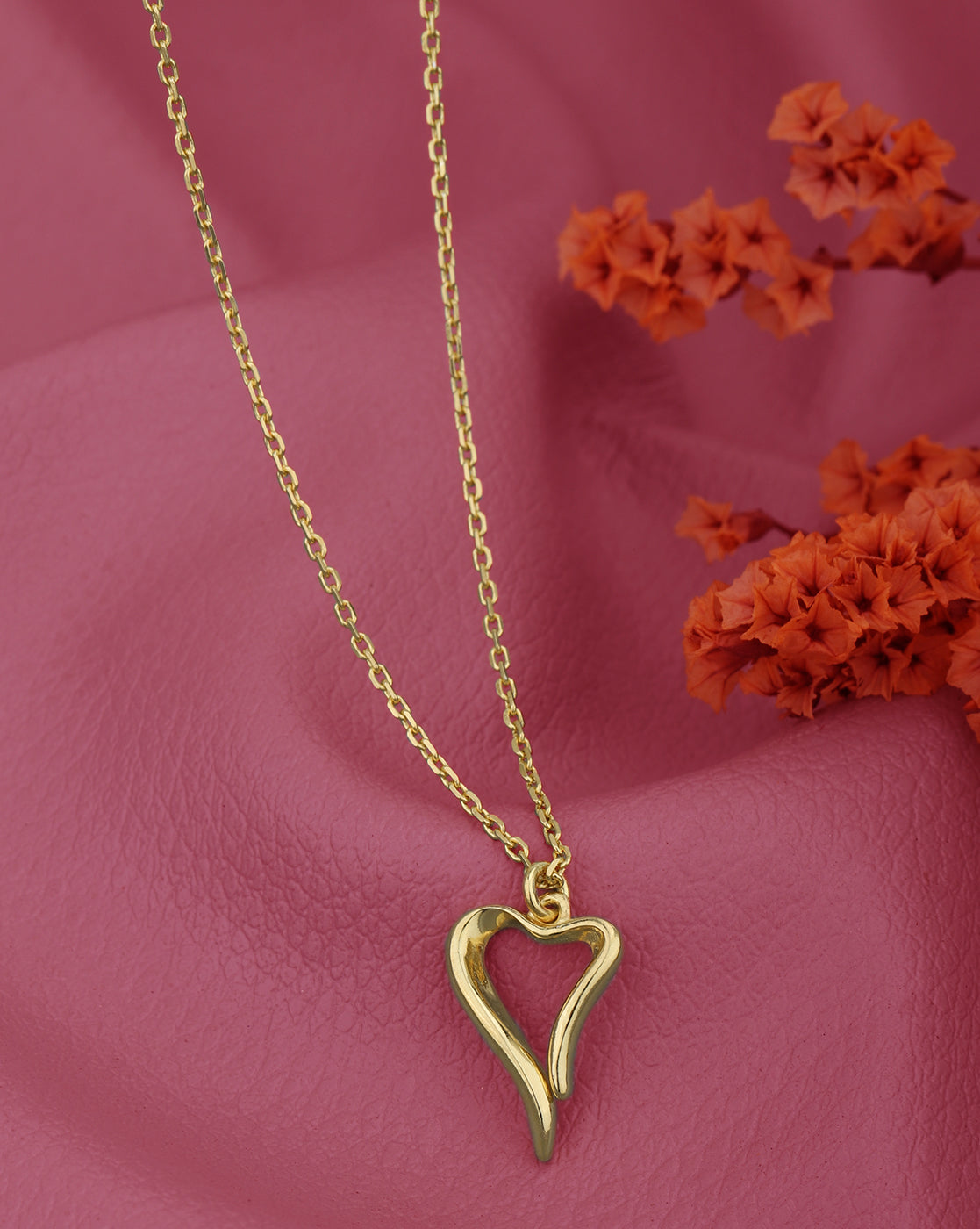18kt Gold Plated Heart Pendant with Chain