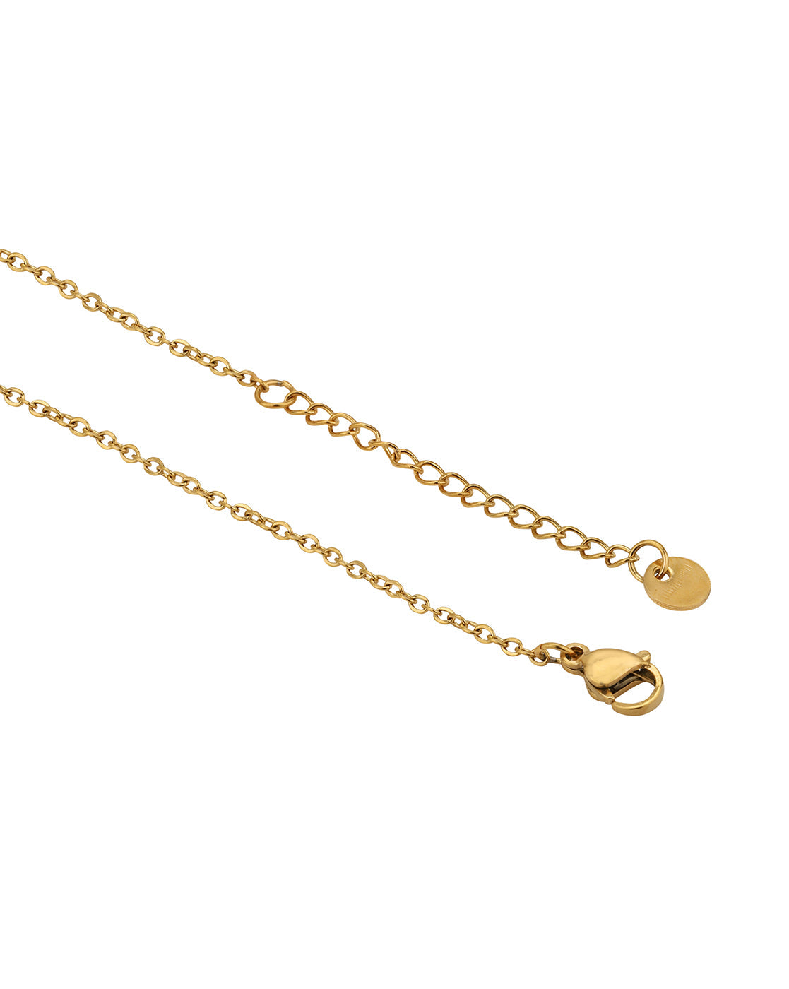 18kt Gold Plated Stainless Steel Red Enamel Heart Necklace