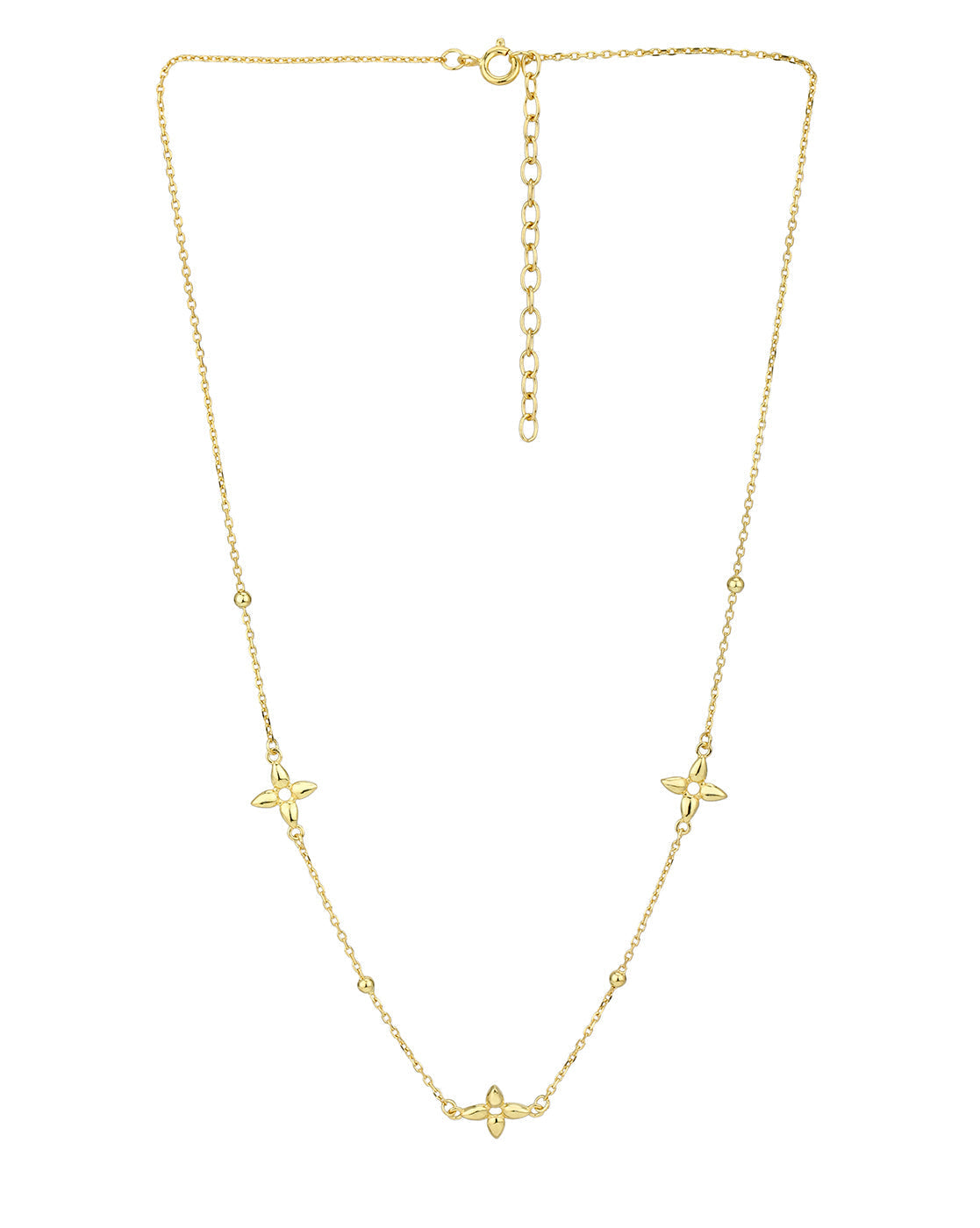 18kt Gold Plated Lucky Clover Charm Fancy Necklace