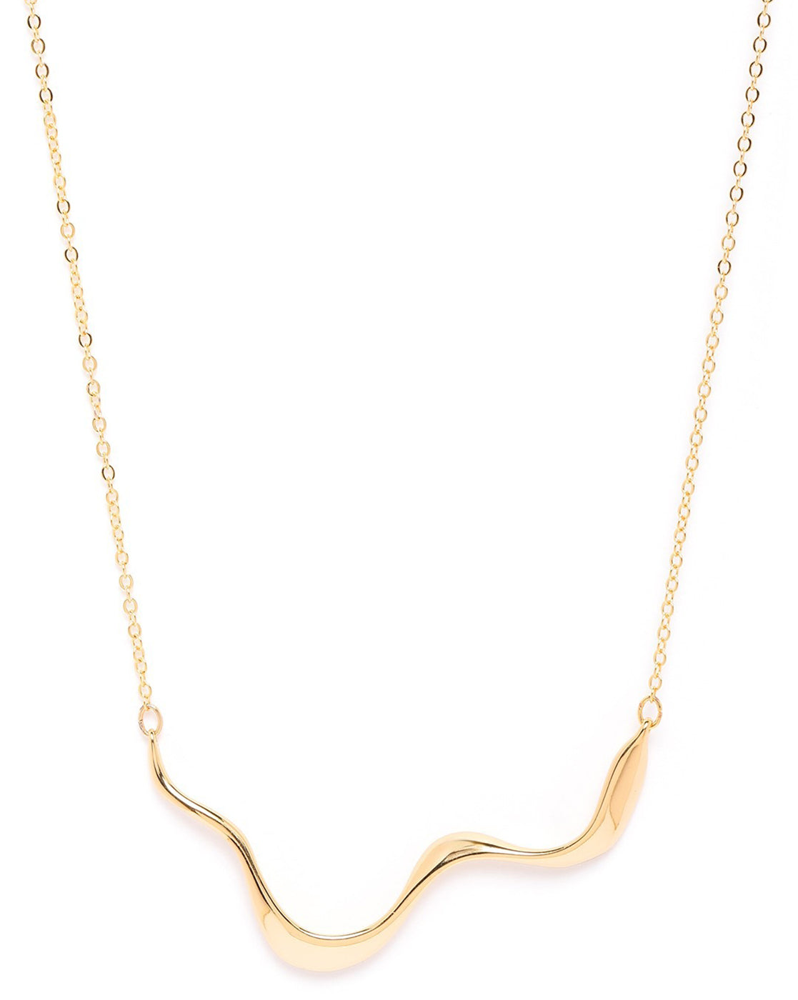 Gold Plated Curved Bar Necklace
