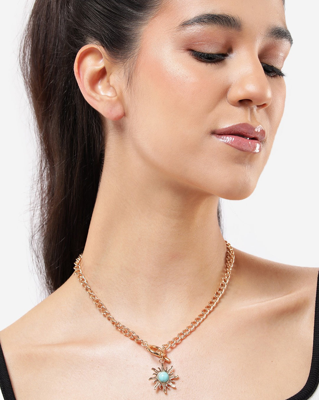 Set of 3 Two Toned Plated Multi Colour CZ Multi Pack Necklace
