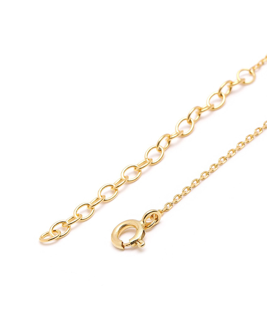 18kt Gold Plated CZ Green Stone Pendant and Chain Necklace