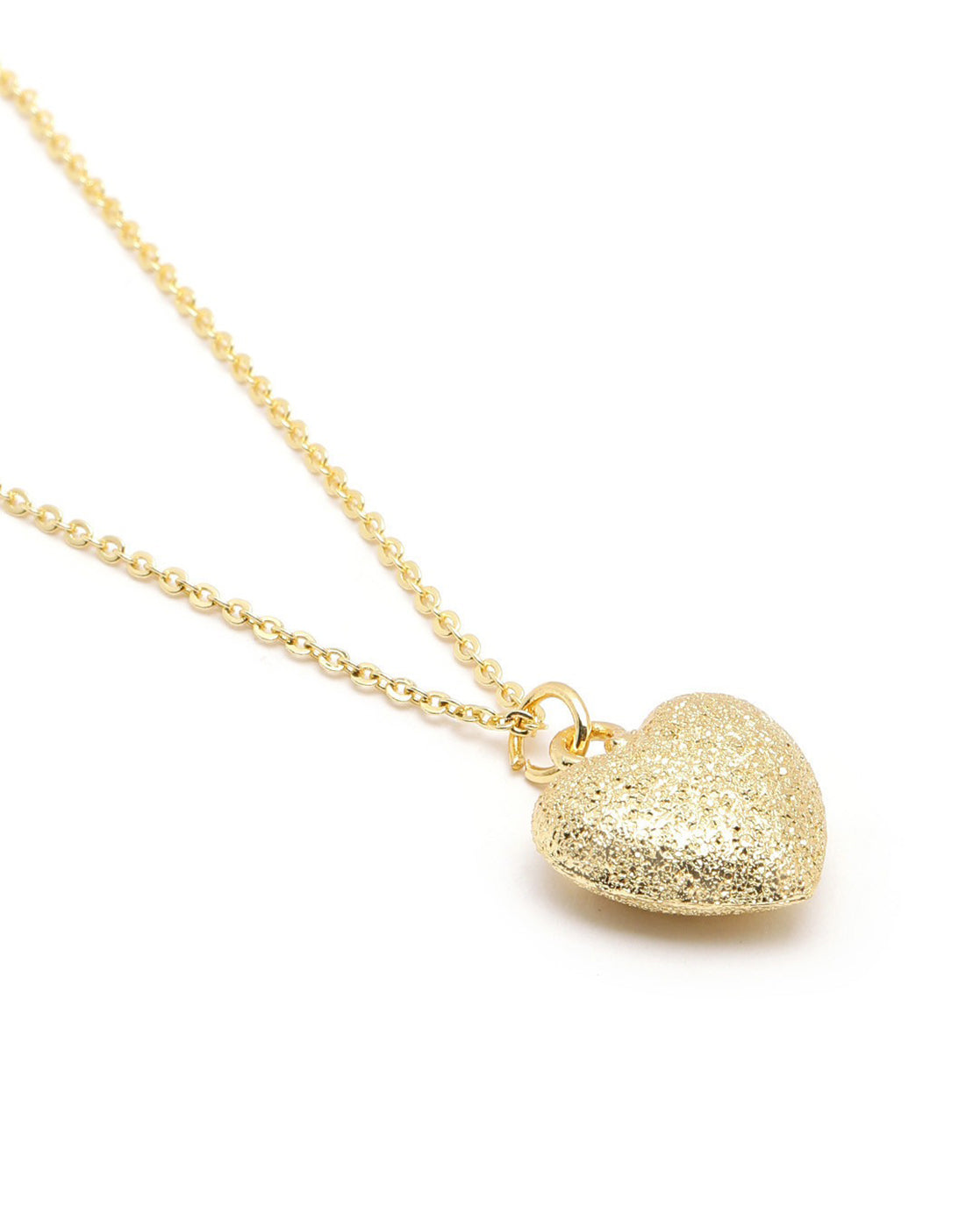 18kt Gold Plated Puffy Heart Pendant and Chain
