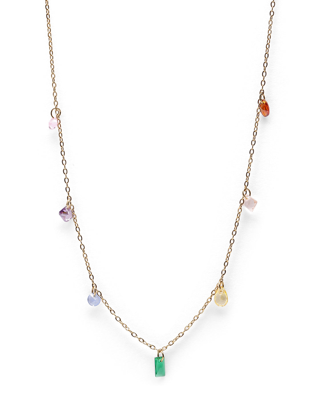 Gold Plated Color Stone Accent Necklace