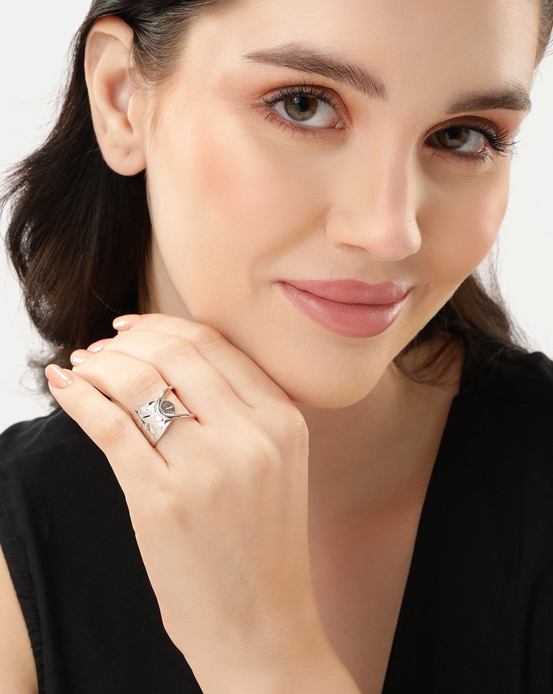 Silver Plated Fancy Adjustable Finger Ring