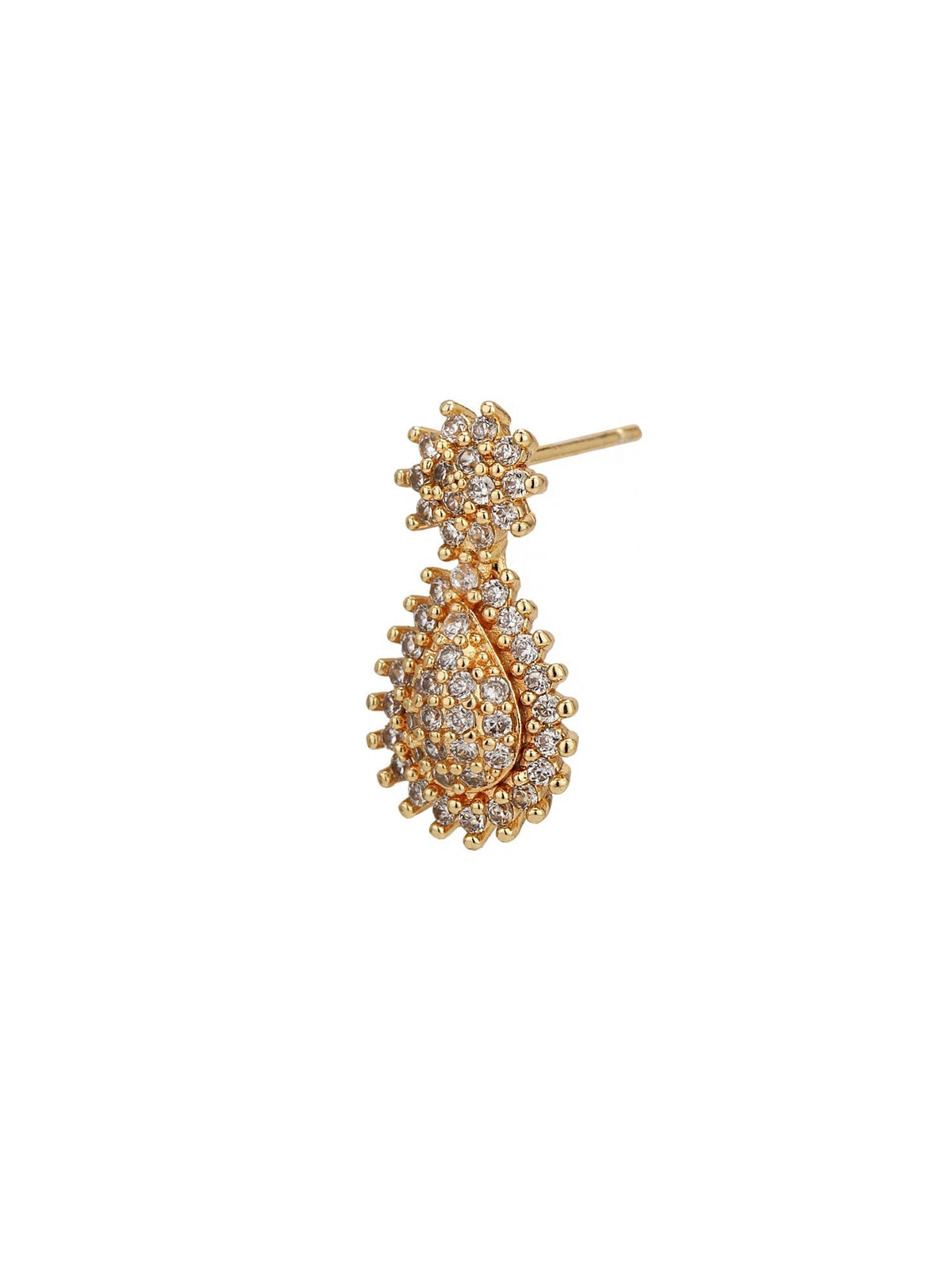 Gold Plated with CZ Ear Drop Pendant and Earring Set