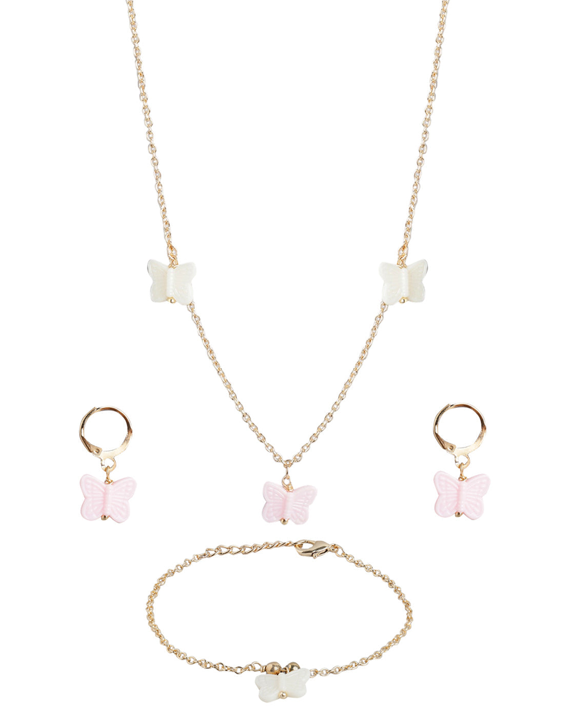Gold Plated with Butterfly Charming Jewellery set for girl